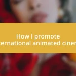 How I promote international animated cinema